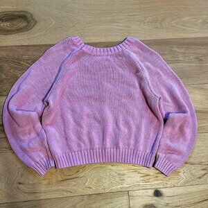 Pink H&M cropped cable knit sweater